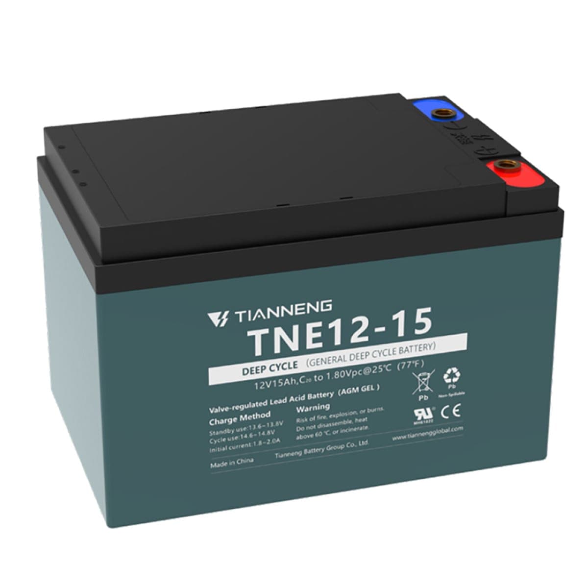 Акумулятор тяговий гелевий TNE12-15 TIANNENG