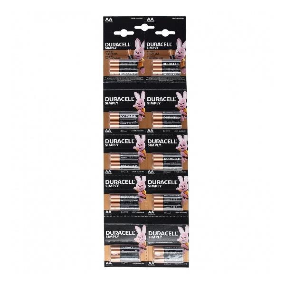 Батарейки Duracell АА 20 шт (відривні 2х10)