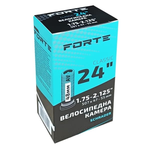 Велокамера FORTE Classic 24 х 1.75-2.125 AV Schrader 48 мм - зображення 1