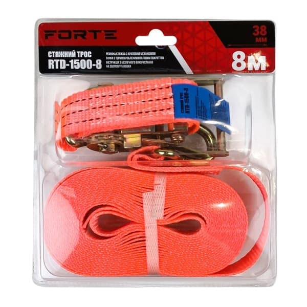 Стяжний трос RTD-1500-8 38 мм*8 м Forte - зображення 1
