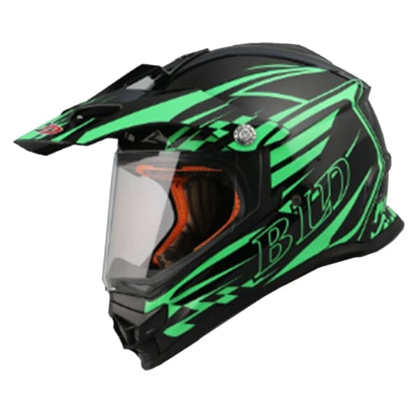 Мотошолом BLD-819-6 Forte M Чорно-зелений - зображення 1