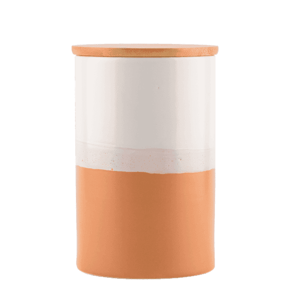 Ємність з дерев яною кришкою VТ-8402 помаранчева Vittora 15 см - зображення 1