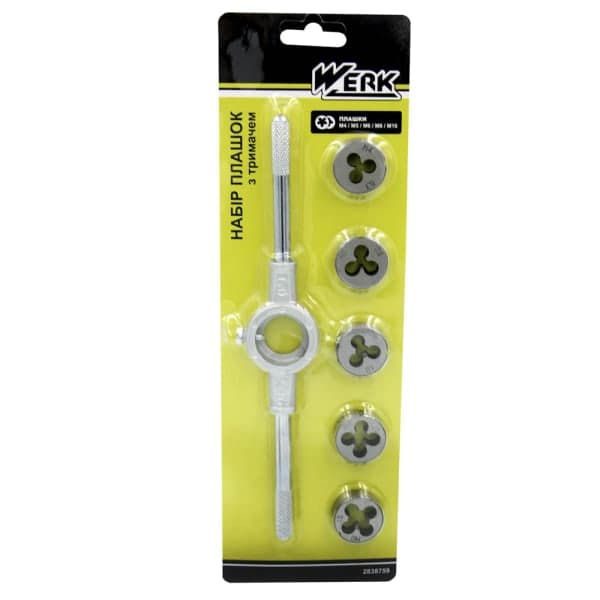 Набір плашок з тримачем 6 од. Werk - зображення 1