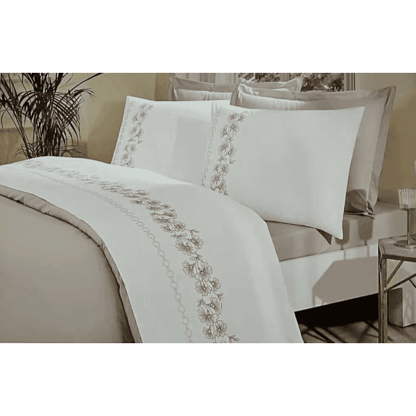 Комплект постільної білизни CK BOUTIQUE BEJ PETRA бежевий, євро OZDILEK - зображення 1