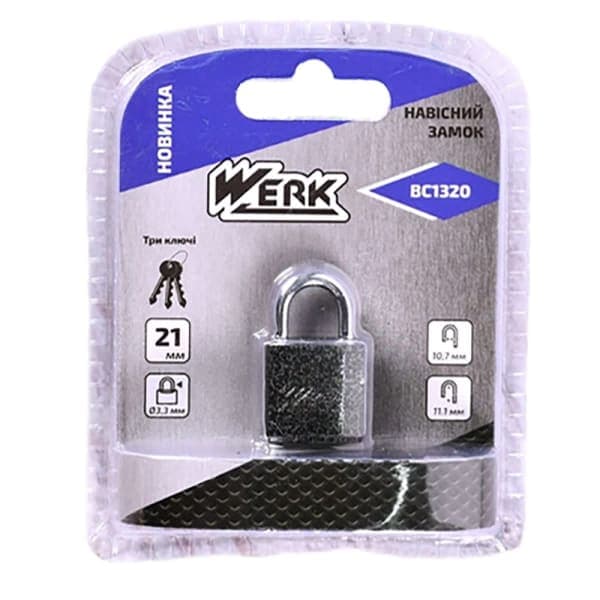 Замок навісний залізний BC1320 20 мм Werk - зображення 1