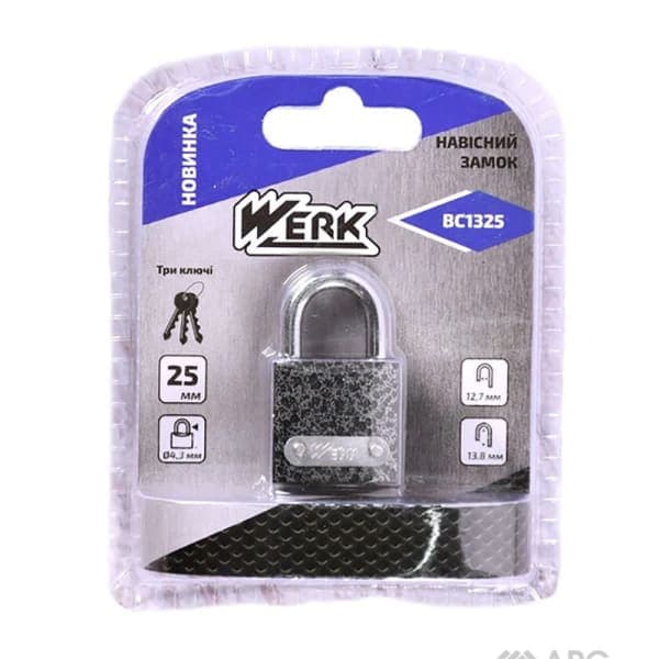 Замок навісний залізний BC1325 25 мм Werk - зображення 1