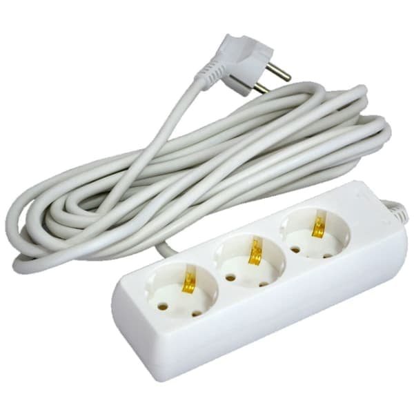 Подовжувач касетний G3W5M 3 розетки Grunhelm 5 м - зображення 1