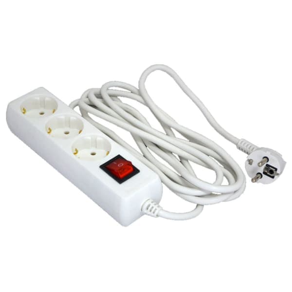 Подовжувач касетний GS3W3M 3 розетки Grunhelm 3 м - зображення 1