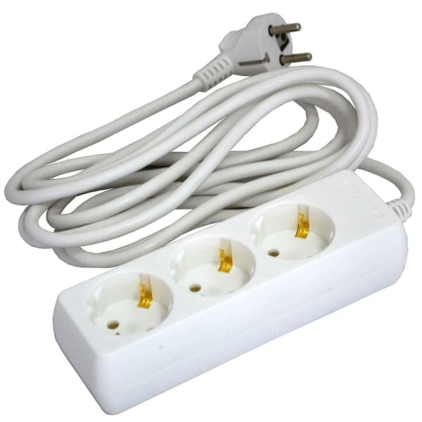 Подовжувач касетний G3W3M 3 розетки Grunhelm 3 м - зображення 1