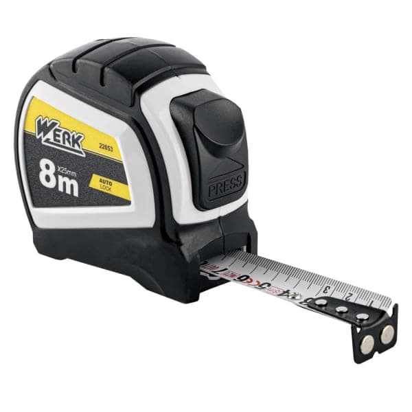 22053 Рулетка вимірювальна Werk 8 м х 25 мм - зображення 1