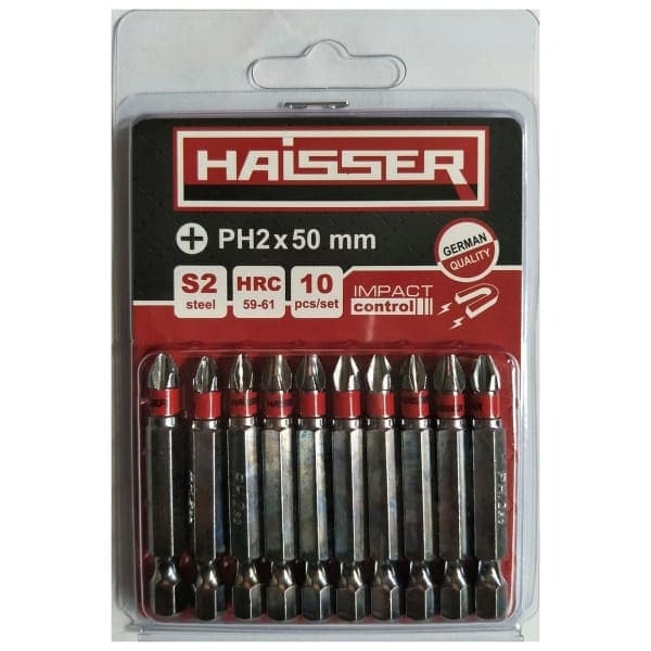 Набір біт Haisser PH2X50 мм (10шт) - зображення 1