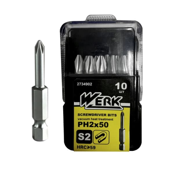 Набір біт PH2х50 Werk 10 шт - зображення 1