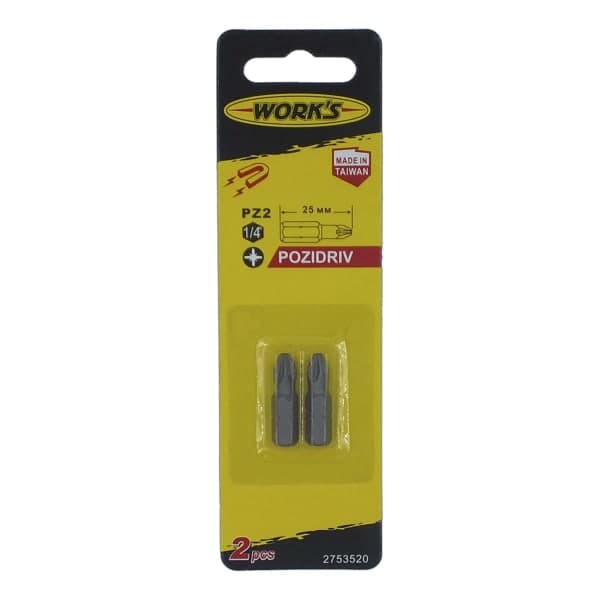 Набір біт PZ2х25 мм Works 2 шт - зображення 1