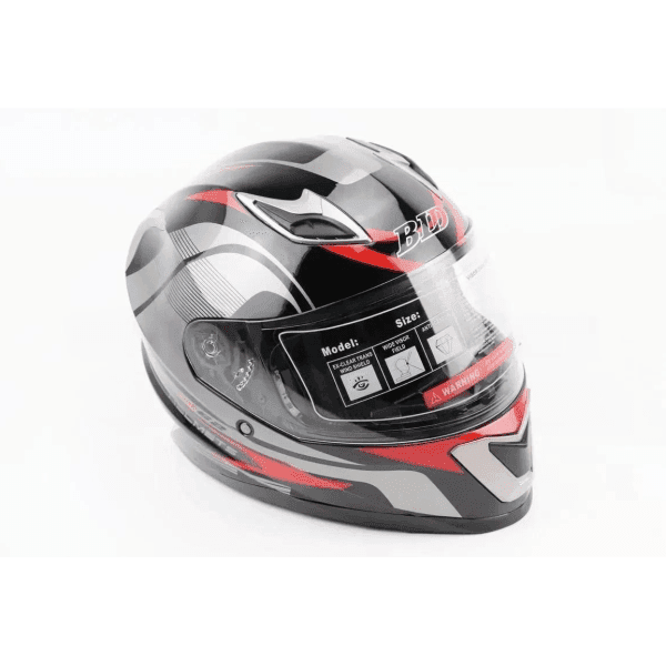 Мотошолом FORTE М62 Чорно червонний L - зображення 1