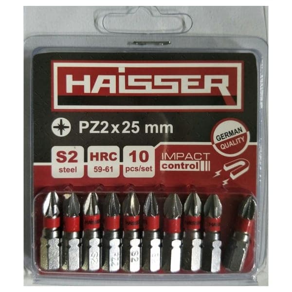 Набір біт Haisser PZ2X25 мм 10шт - зображення 1