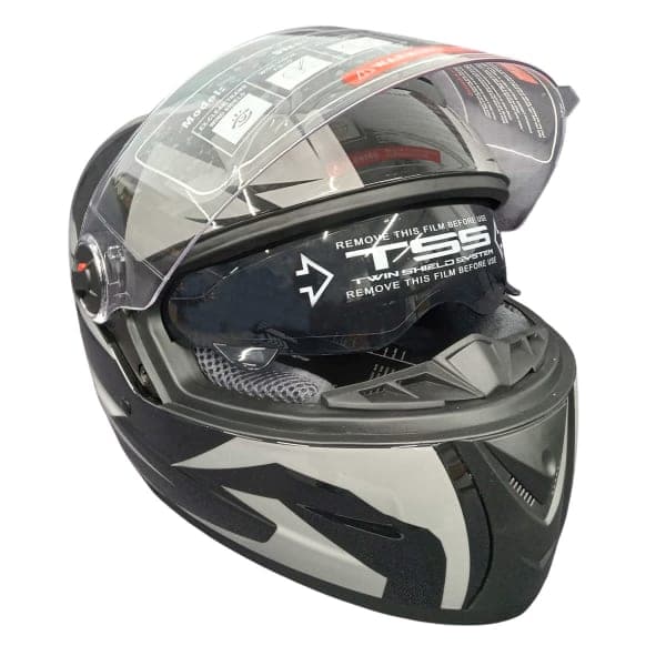 Мотошолом чорно-сірий FORTE M61D, розмір M - зображення 1