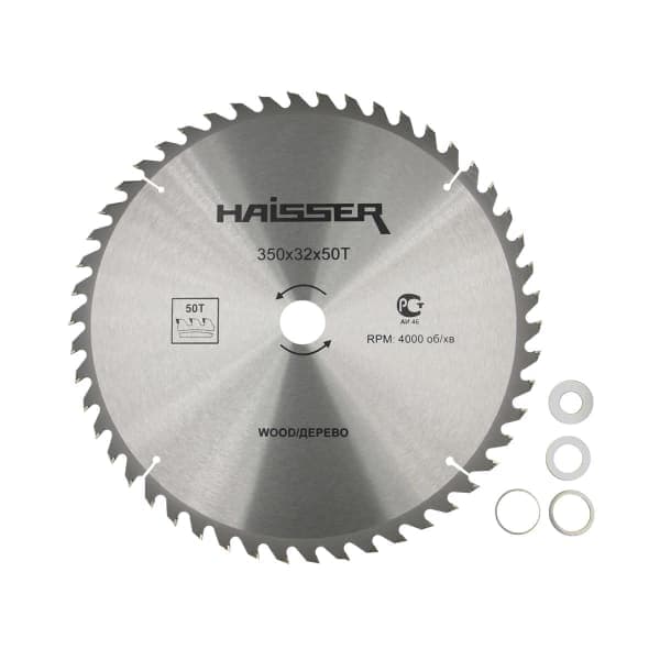 Haisser Диск пильний по дереву 350х32 50 зуб - зображення 1