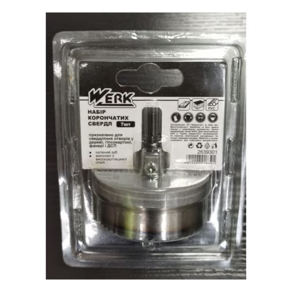 Werk Набір корончастих свердел по гіпсокартону і дереву 25-63 мм 1 - зображення 1