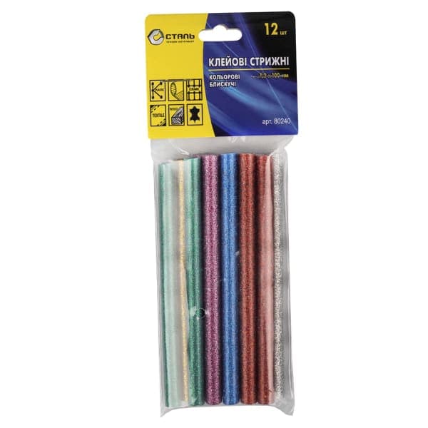Клейові стрижні Сталь 80240, 7,2 х 100 мм, 12 шт. - зображення 1