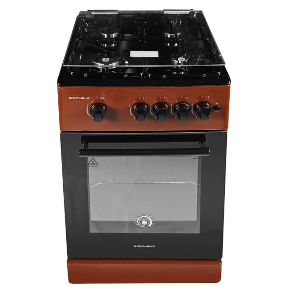 Плита газова Grunhelm G4FG5612BRB Коричнево-чорна - зображення 1