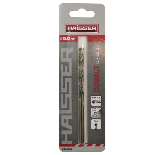 Свердло по металу HSS-Co - 5.0х52х86мм COBALT DIN 338 Haisser Industrial - зображення 1