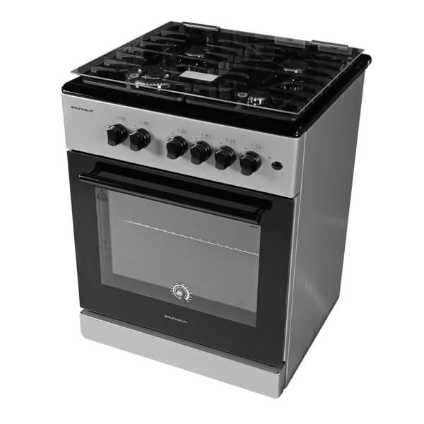 Плита газова Grunhelm G4FG66124GB Сіро-чорна - зображення 1