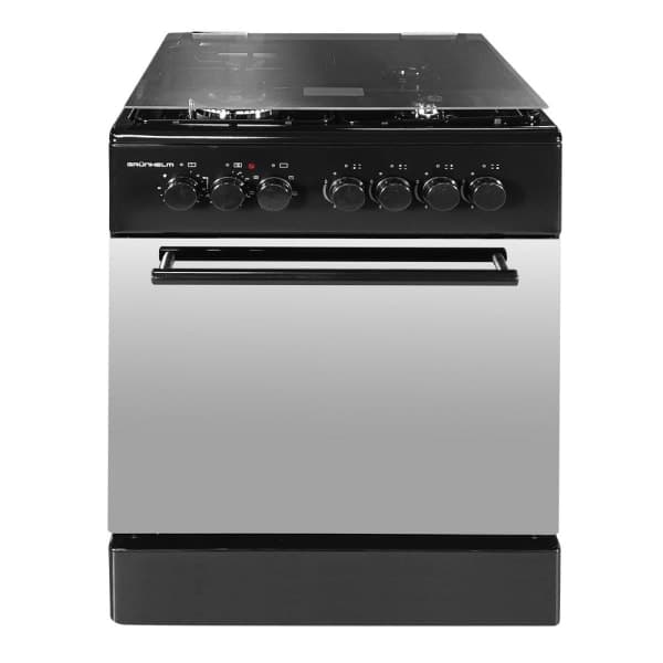 Плита газоелектрична Grunhelm FG6612G дзеркальна чорна - зображення 1