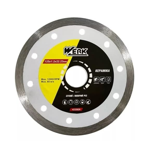Диск алмазний Pro ceramics 125х1.2х22.23 Werk - зображення 1