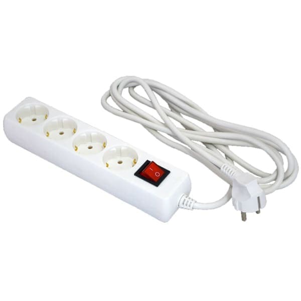 Подовжувач касетний GS4W3M 4 розетки Grunhelm 3 м - зображення 1