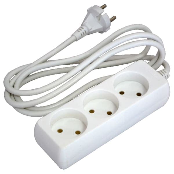 Подовжувач касетний WO3W18M 3 розетки Grunhelm 1.8 м - зображення 1