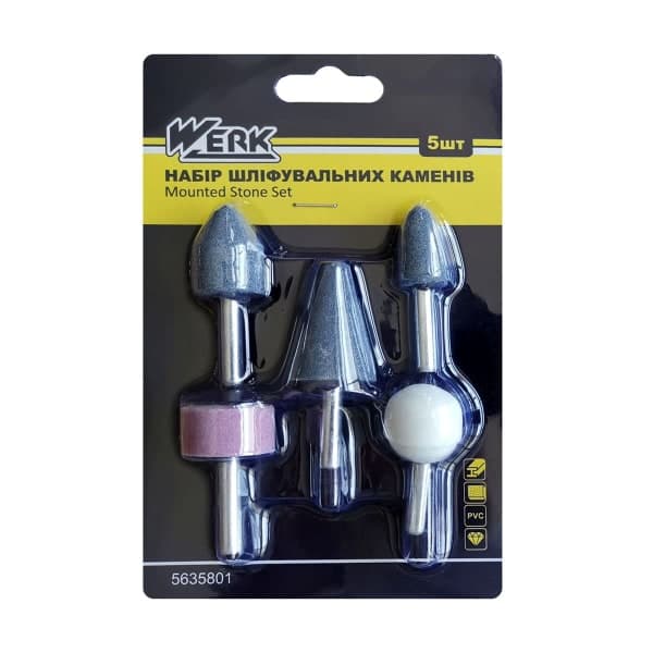 Набір шліфувальних насадок 5шт. Werk - зображення 1