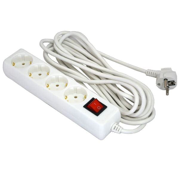 Подовжувач касетний GS4W5M 4 розетки Grunhelm 5 м - зображення 1