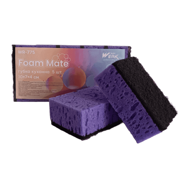 Губка кухонна Foam Mate 5 шт WR-775 (10х7х4 см) Werk - зображення 1
