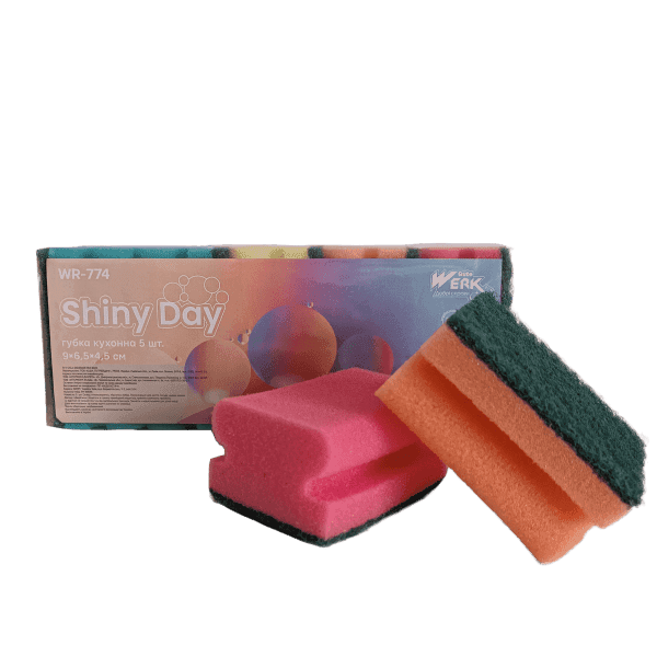 Губка кухонна Shiny Day 5 шт WR-774 (9х6.5х4.5 см) Werk - зображення 1