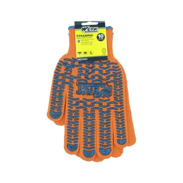 Рукавички ХБ помаранч, синій ПВХ з підв Werk WE2164H - зображення 1