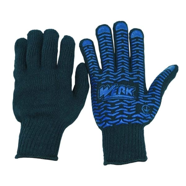 Рукавички ХБ чорні, синій ПВХ Werk WE2166 - зображення 1