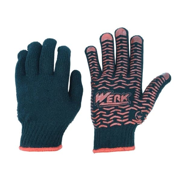 Рукавички ХБ чорні, червоний ПВХ Werk WE2167 - зображення 1