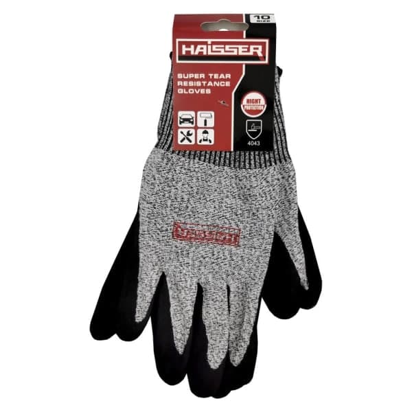 Рукавички захисні сірі з нітриловим покриттям Haisser 211121 - зображення 1