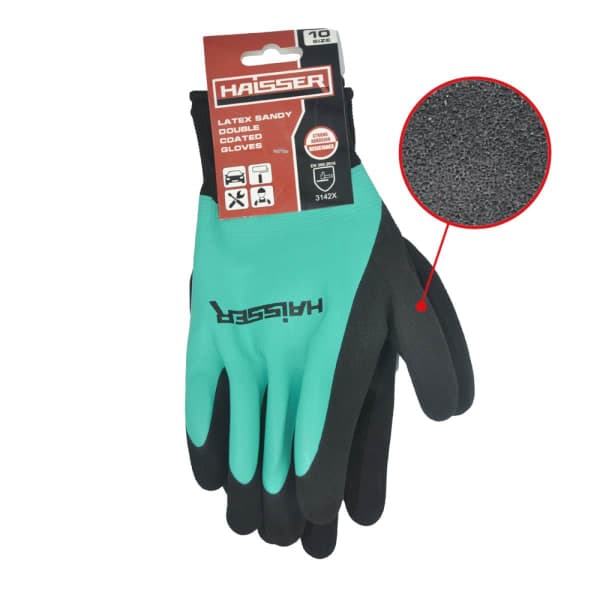 Рукавички поліестер з подвійним латексним спіненим покриттям Haisser 21142 - зображення 1