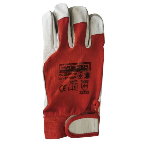 Рукавички захисні комбіновані шкіра+тканина Haisser 211524 - зображення 1
