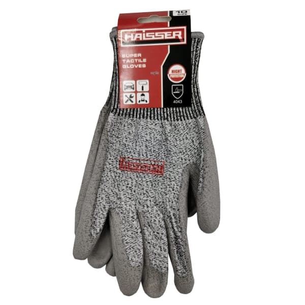 Рукавички захисні сірі з поліуретановим покриттям Haisser 211424 - зображення 1