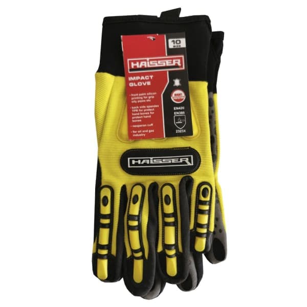 Рукавички захисні комбіновані синтетича шкіра+силікон+червоний спандекс Haisser 211526 - зображення 1