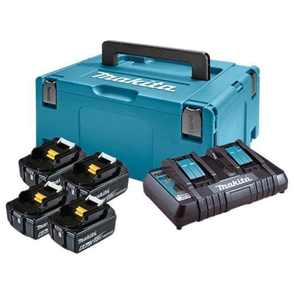 Набір акумуляторів LXT (BL1860Bx4, DC18RD, Makpac 3 (198091-4) Makita - зображення 1