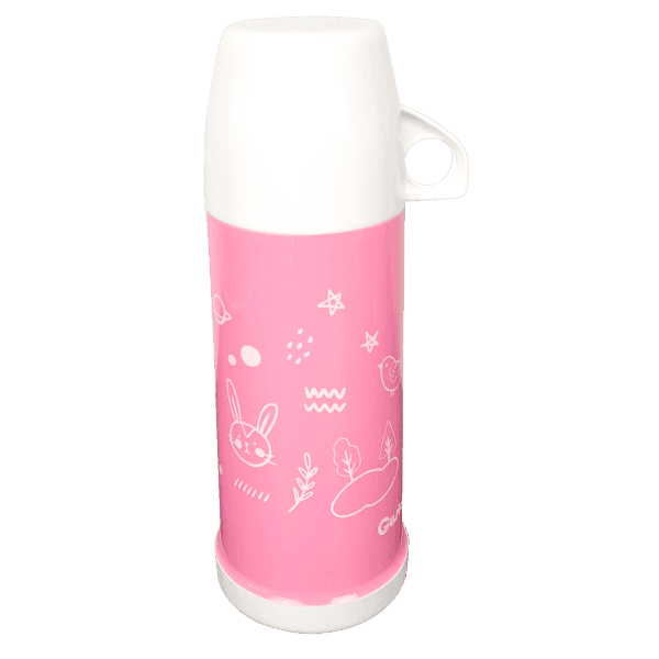 Термос GT118 Вухастики рожевий 450 мл GUSTO - зображення 1