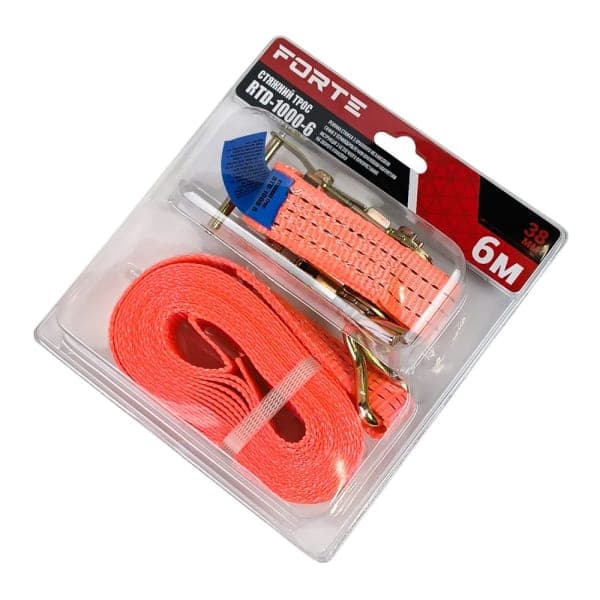 Стяжний трос RTD-1000-6 38 мм*6 м Forte - зображення 1