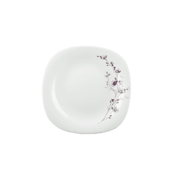 Тарілка супова 230Spb Фіолетова гілка square Vittora 230 мм - зображення 1