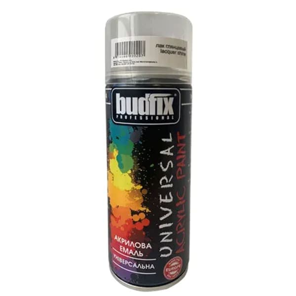 Аерозольна фарба Чорна Універсальна BUDFIX RAL 9005 400 мл - зображення 1