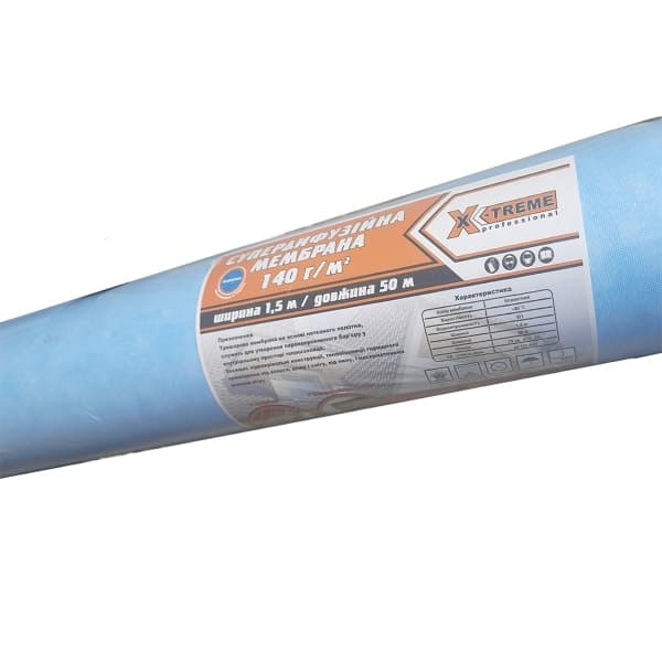 Супердифузійна мембрана 140г/м2 1,5мx50м блакитна X-Treme - зображення 1