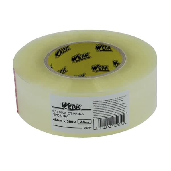 Клейка прозора стрічка Werk 36054 38 мкм х 48 мм х 300 м - зображення 1