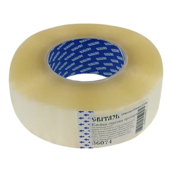 Клейка прозора стрічка Світязь 36074, 38 мкм х 48 мм х 500 м - зображення 1